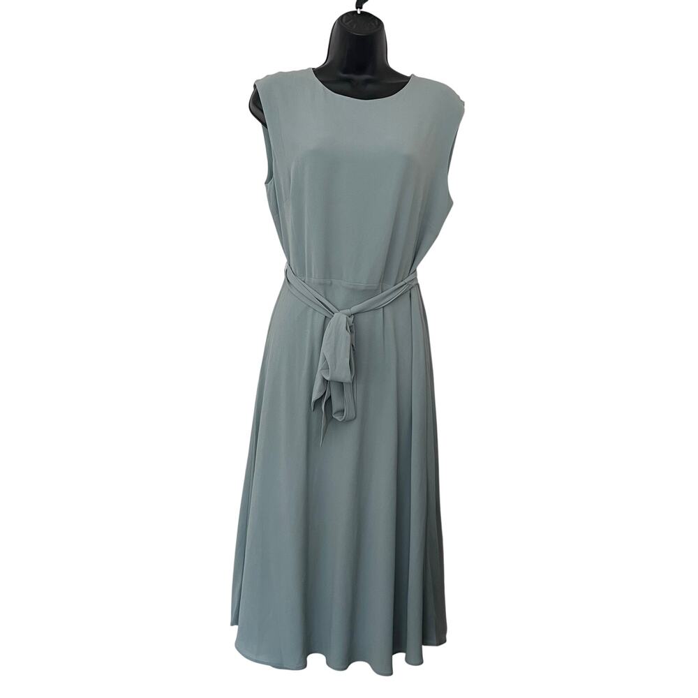 Lauren Ralph Lauren Women’s Belted Bubble Crepe Midi Dress Soft Laurel size: 6